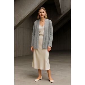 Velvet by Graham and Spencer Alpaca and Wool Blend Open Heather Gray Cardigan S